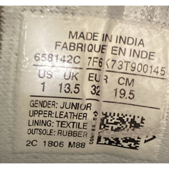 Converse All Star Junior kids Size 1 Blue Leather Rubber Sole Sneakers shoes - Picture 8 of 8